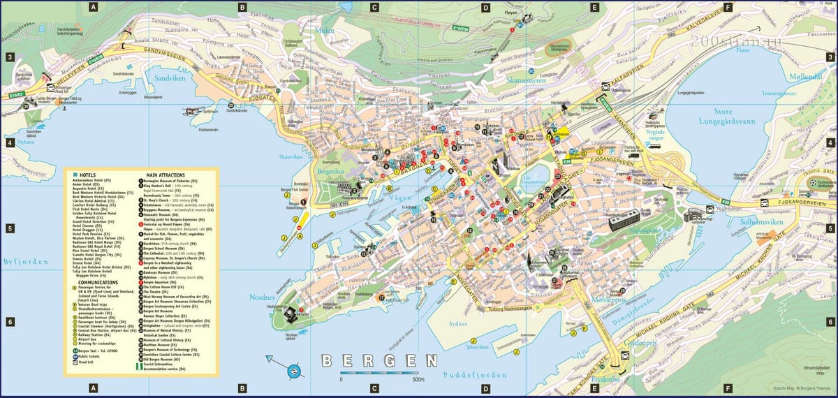 bergena, Norvēģija city kartes