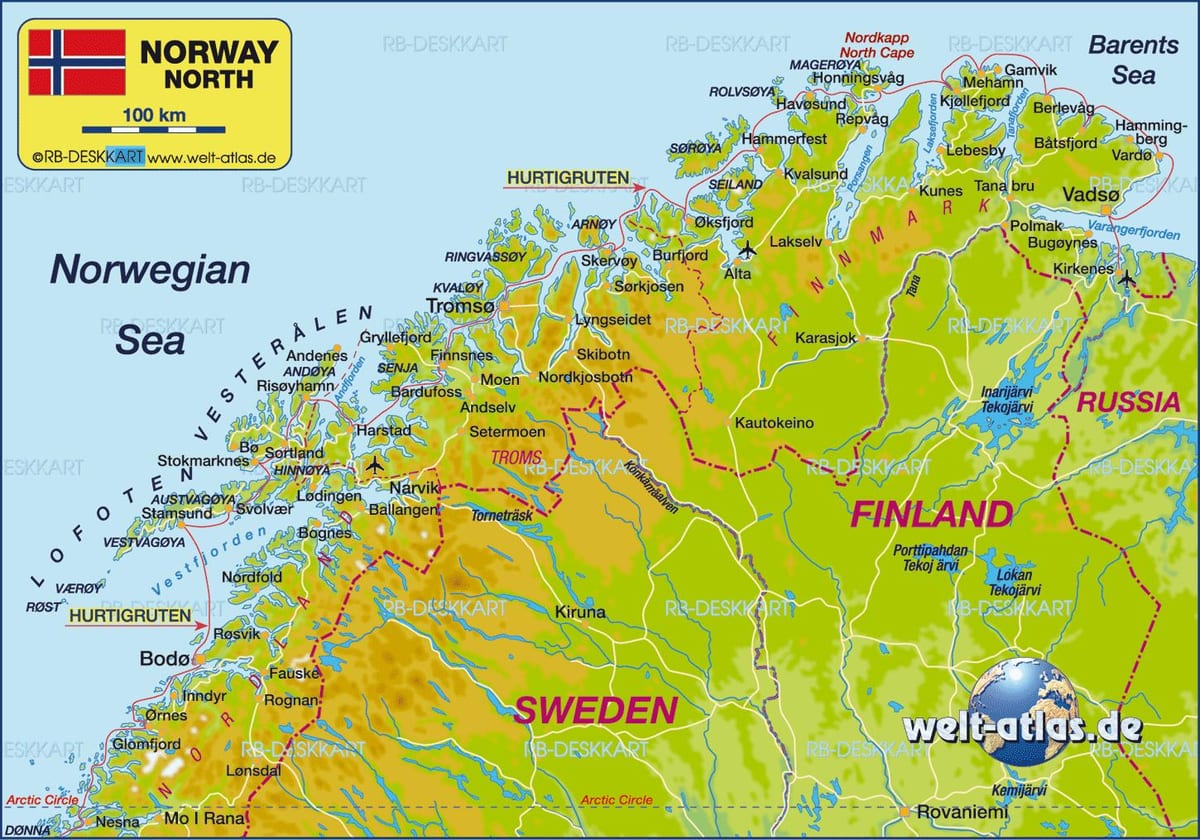 Kartē Norvēģija, kirkenes