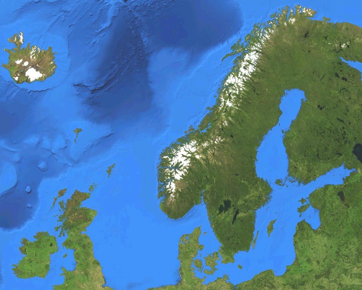 Kartē Norvēģija satelītu