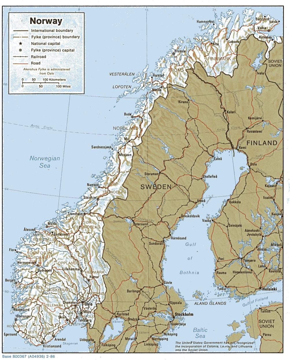 ģeogrāfiskās kartes, Norvēģija