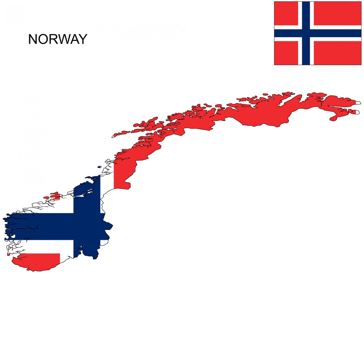 Norvēģijas karte karogu