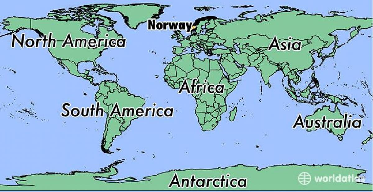 Kartē Norvēģija atrašanās vietu uz pasaules 
