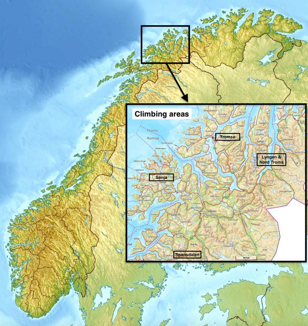 tromsø, Norvēģija karte