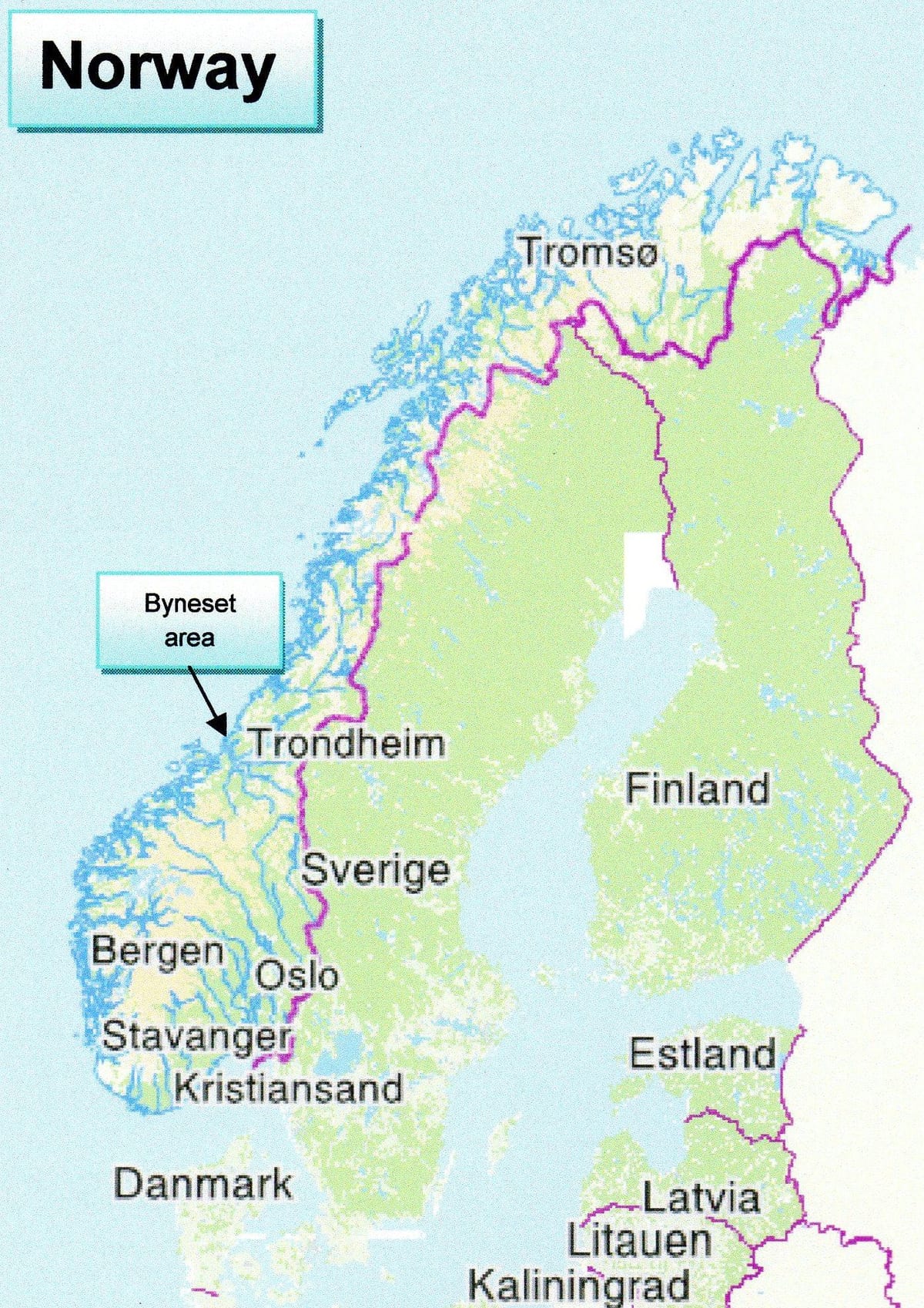 Karte trondheima, Norvēģija