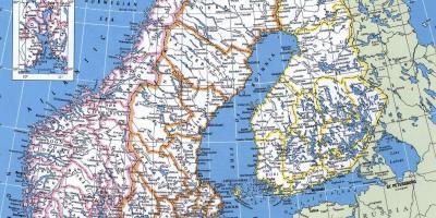 Karte detalizētu Norvēģija