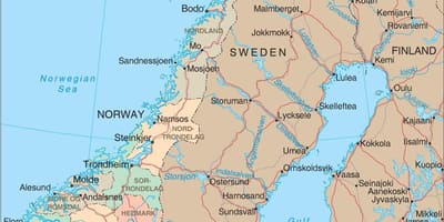 Norvēģija provincēs karte