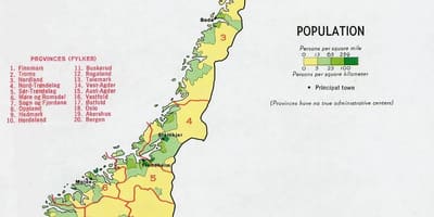 Norvēģijas iedzīvotāju karte