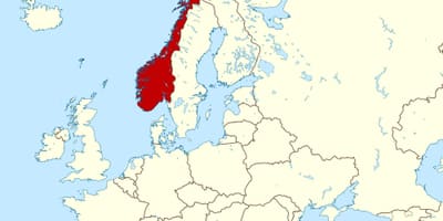 Karte Norvēģijā un eiropā