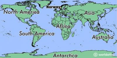 Kartē Norvēģija atrašanās vietu uz pasaules 