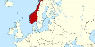 Karte Norvēģijā un eiropā