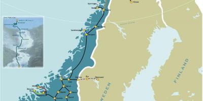 Norvēģija dzelzceļa kartes